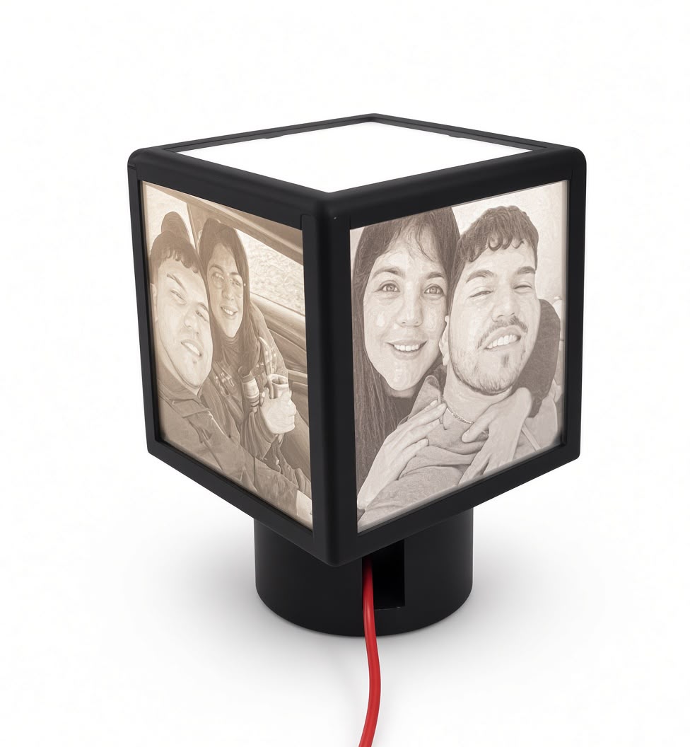 Lámpara personalizada con fotografías grabadas